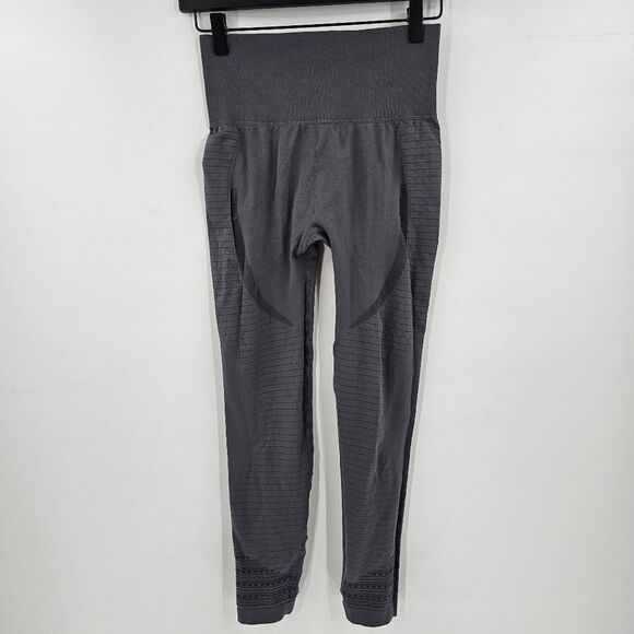 Gym workout leggings small gray contour high waisted - Picture 1 of 2